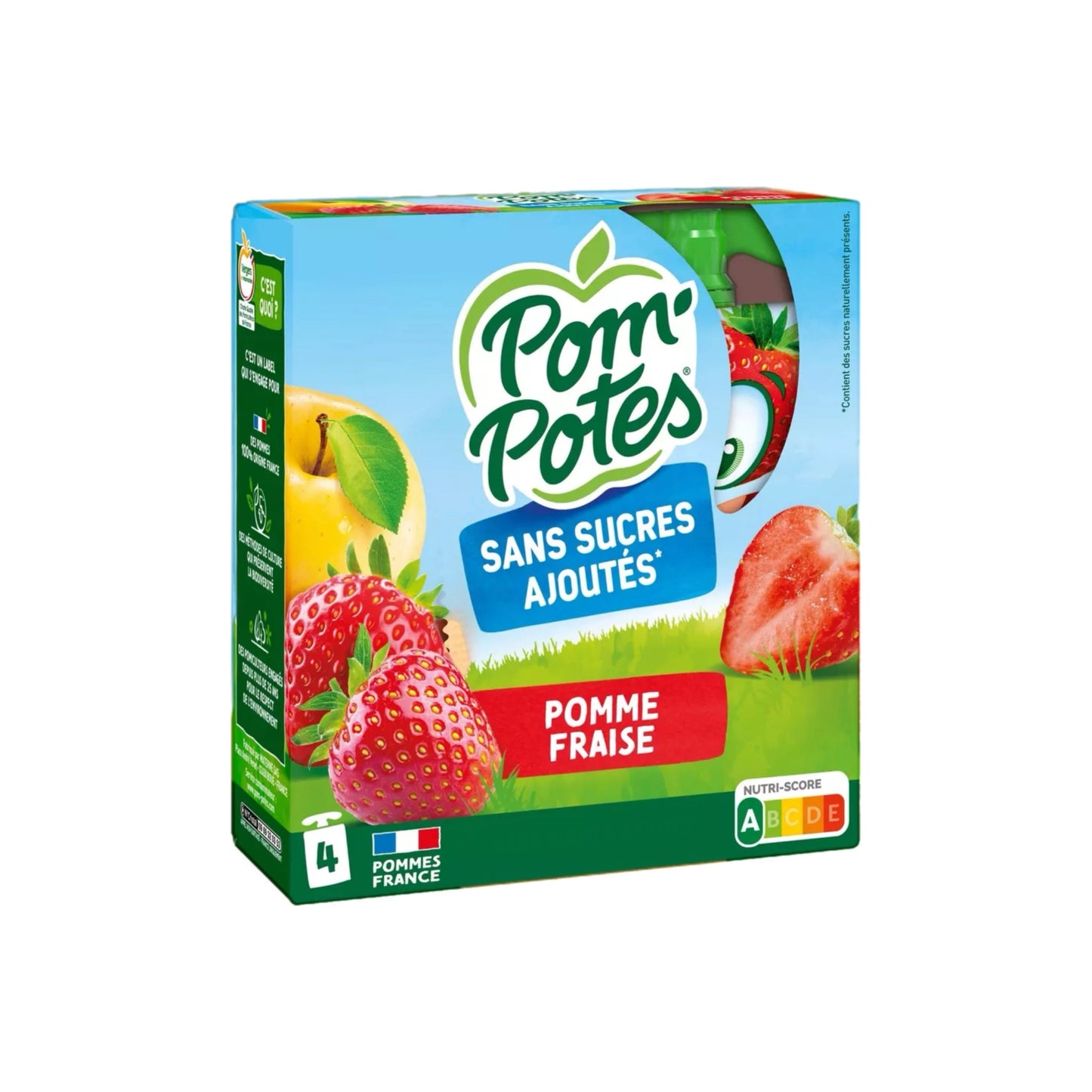 Pompote -Gourdes compote pomme fraise sans sucres ajoutés 14₪