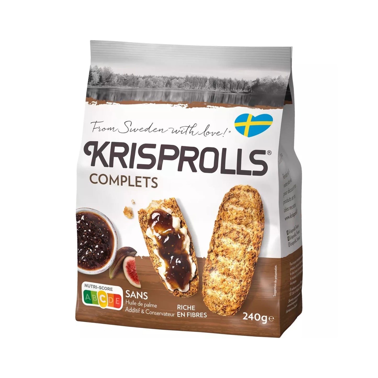Krisprolls - Petits pains suédois au blé complet sans sucres ajoutés 240g 13.50₪