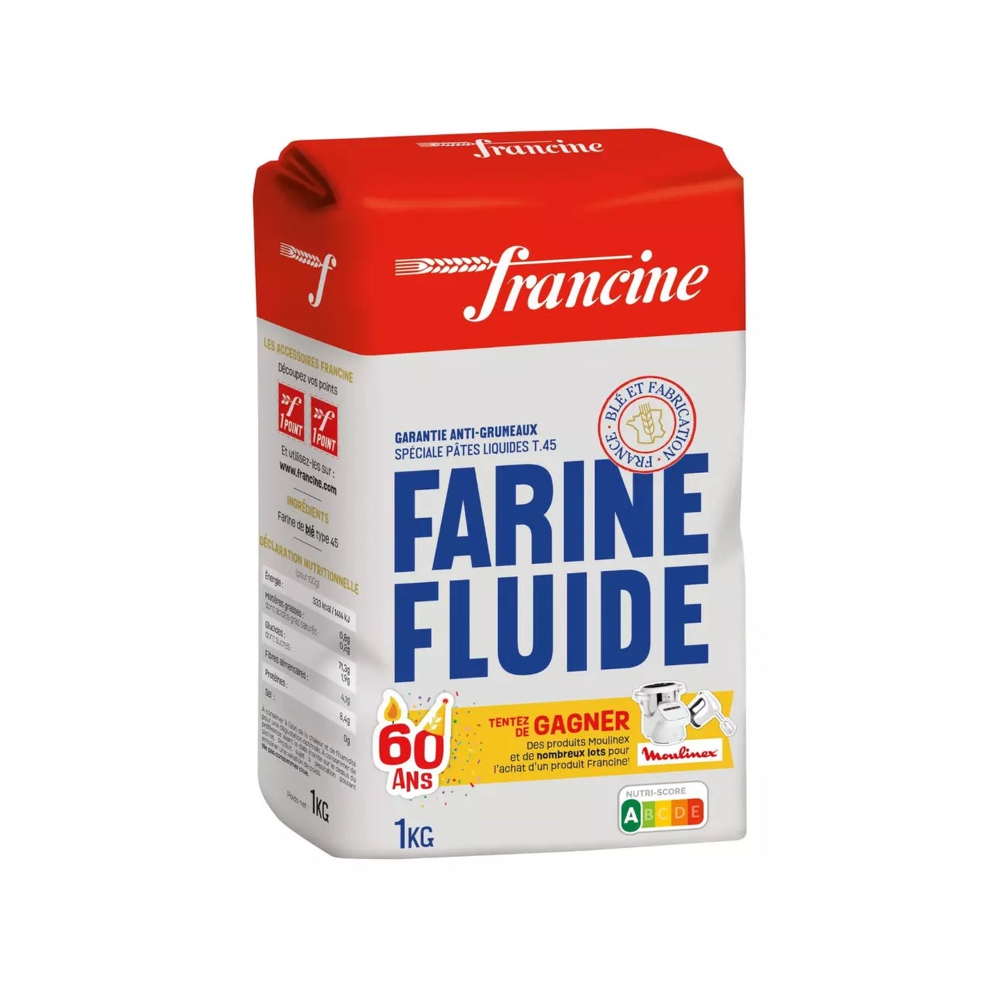 Francine - Farine de blé fluide T45 1kg 9₪