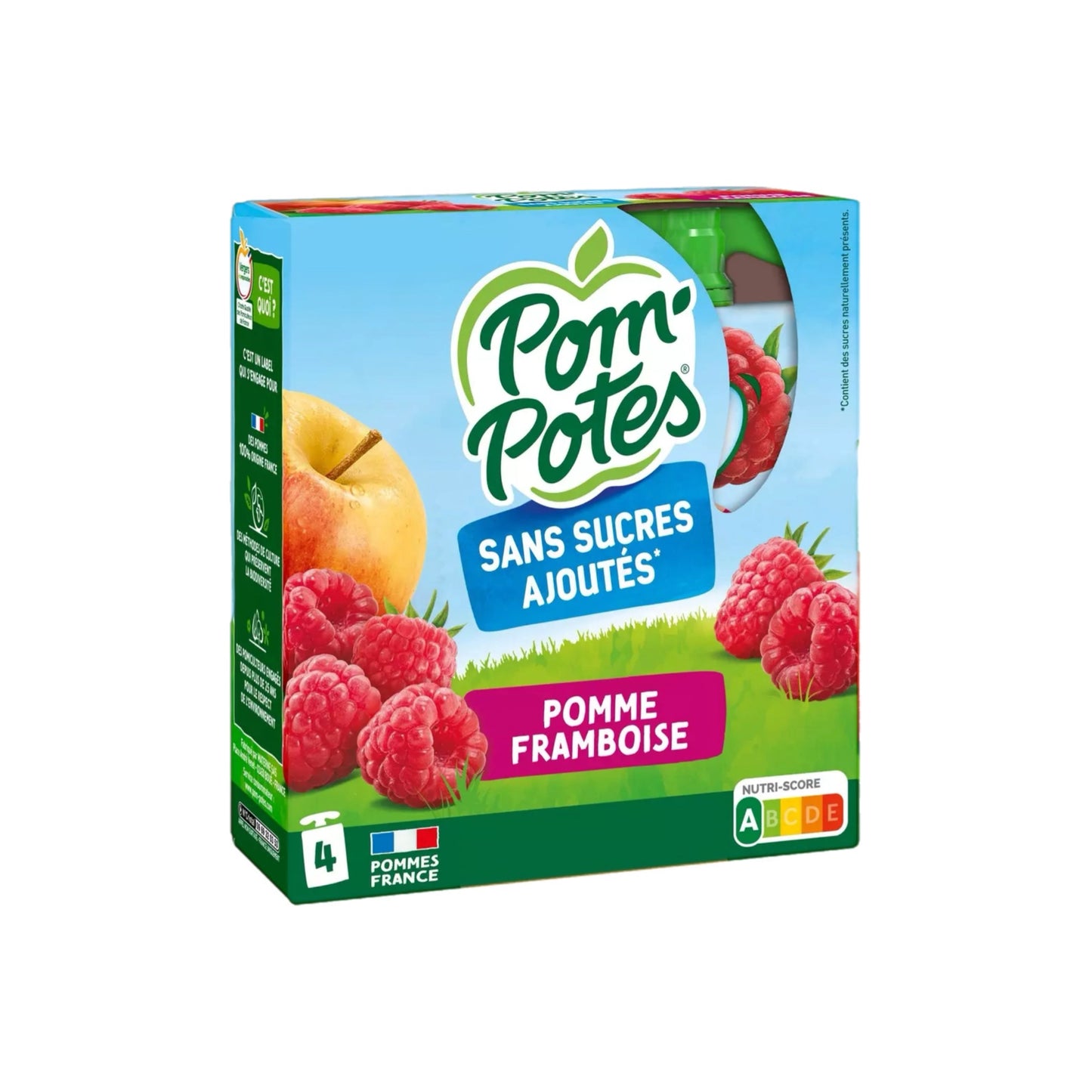 Materne - POM'POTES Gourdes compotes pomme framboise sans sucres ajoutés 14₪