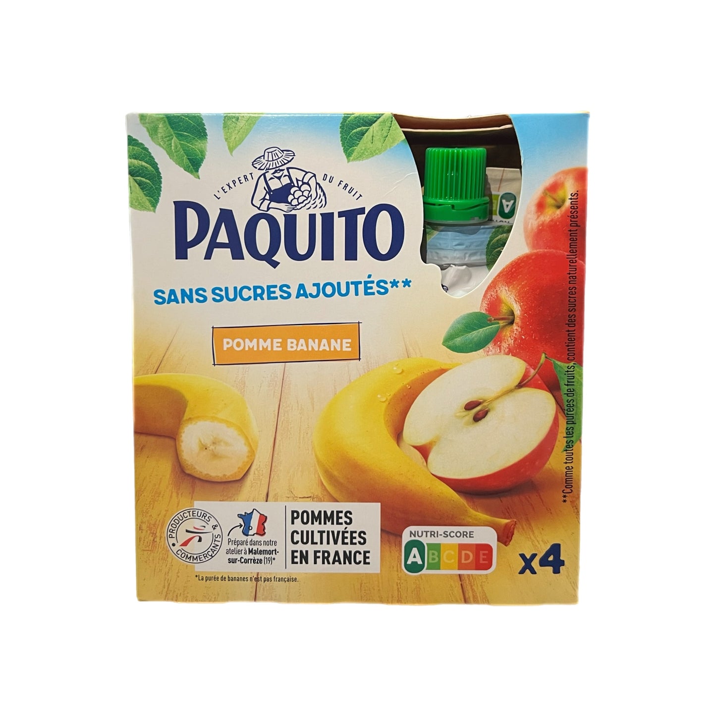 Paquito - compotes pomme banane 4x90g 10.50₪