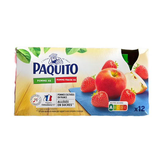 Paquito - compotes pomme fraise 12x90g